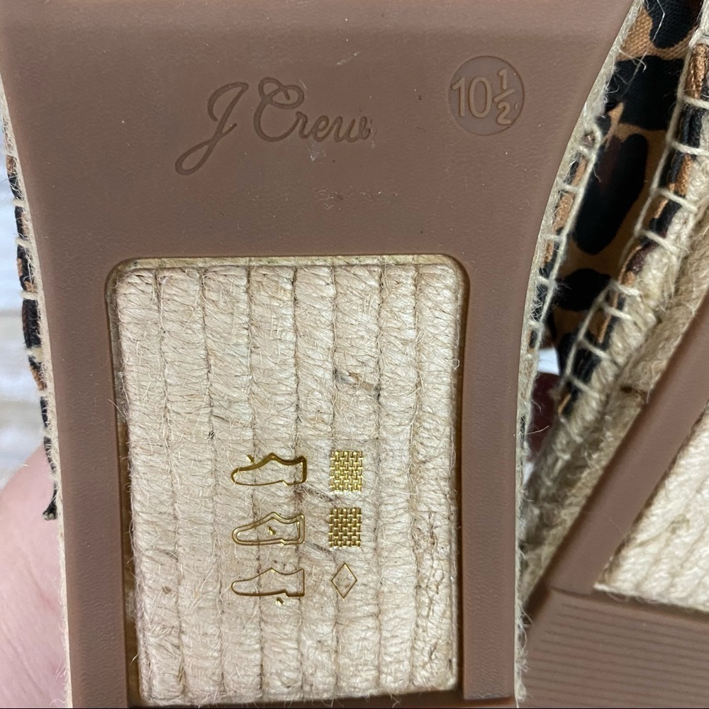 J.Crew Twisted Knot Espadrille Leopard Slide Sandal - Picture 10 of 12